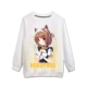 Shang Meng Chocolate và Vanilla Red Bean dừa Maple Cat Anime Cartoon Áo len trắng cổ tròn sticker dễ thương