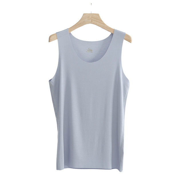 ເສື້ອກັນໜາວຜູ້ຊາຍ 100-count modal silk simple base breathable thin sweat-absorbent vest for casual seamless interior wear