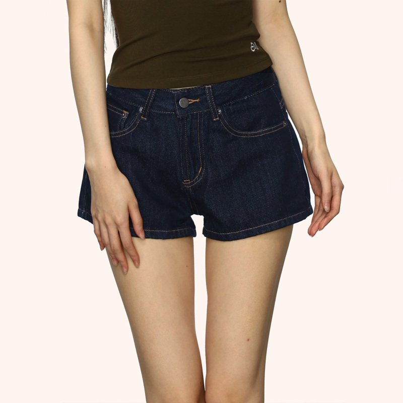 Cherry Melody American-Style Low-Waisted A-Line Denim Shorts for Women 2026 Summer New Slim-Fit Versatile Casual