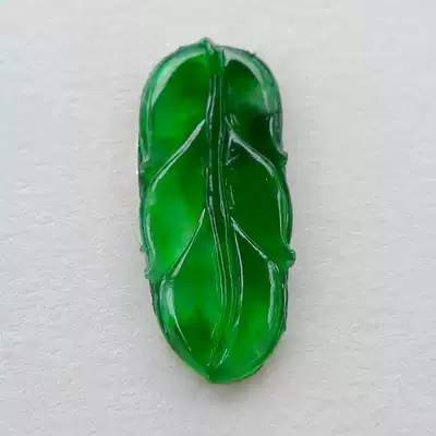 (Huaxing Jade) Myanmar natural A cargo jade ice seed green jade leaf inset Jieyang labor supply 0824