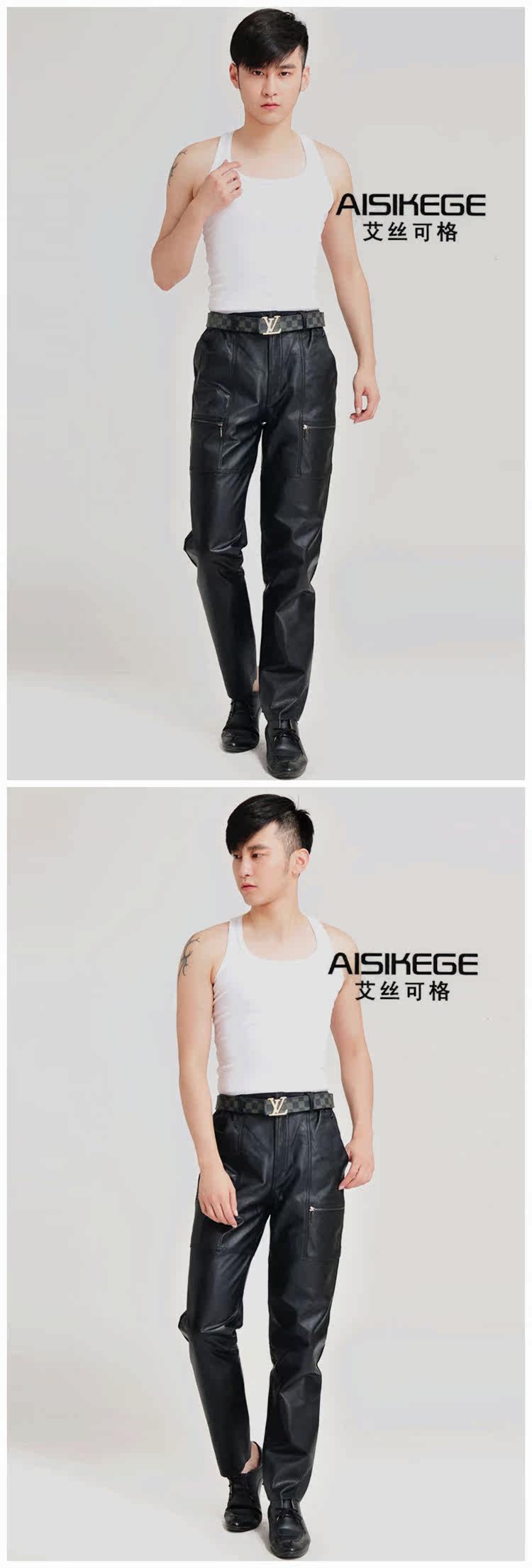 Pantalon cuir homme pantalons fuselés - Ref 1478912 Image 12