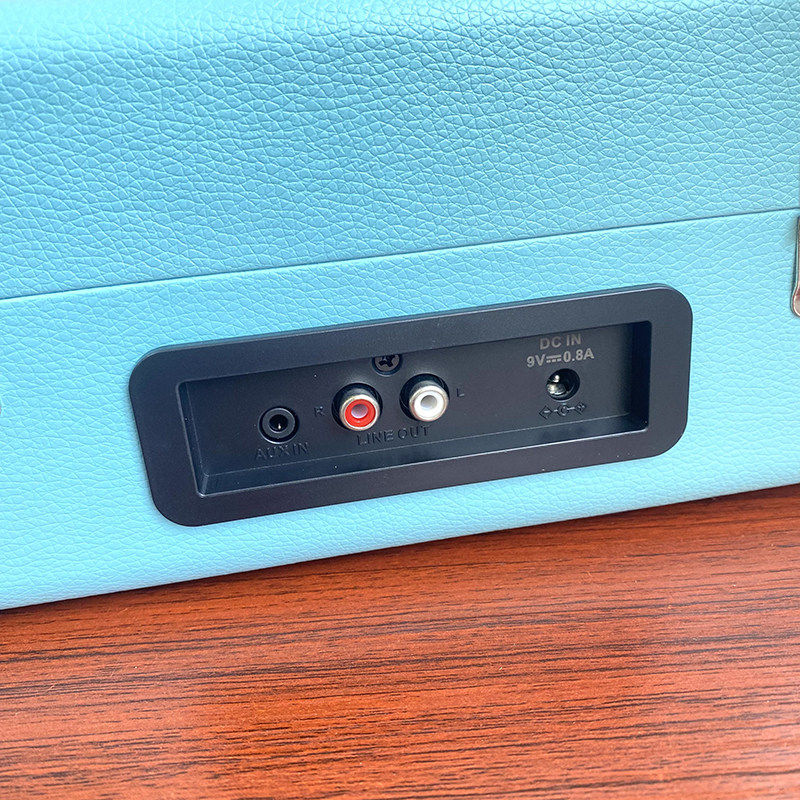 Виниловый проигрыватель 装逼送礼利器！出老美覆古黑胶唱片机3速内置立体声扬声手提箱