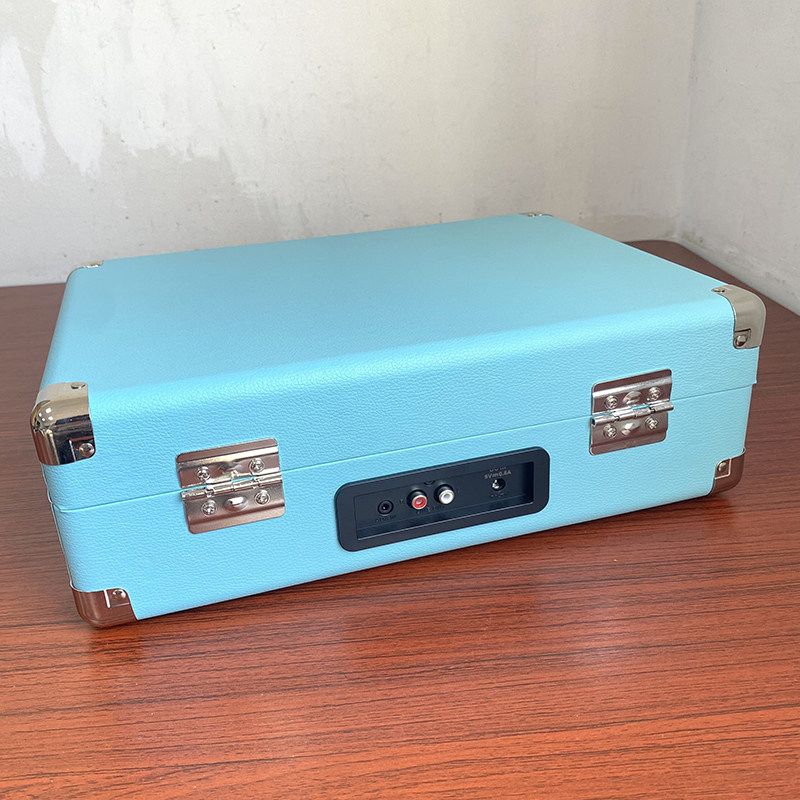 Виниловый проигрыватель 装逼送礼利器！出老美覆古黑胶唱片机3速内置立体声扬声手提箱