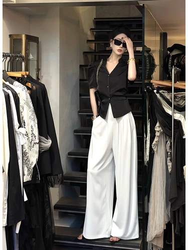 Комплект, рубашка, яркий броский стиль, легкий роскошный стиль, изысканный стиль, в стиле Шанель