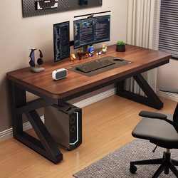 Solid Wood Computer Desk, Gaming Desk, Desktop Bedroom Home Desk, Student Writing Desk, Double Workstation, Office Desk