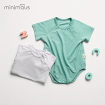 Baby modal Jersey summer thin clothes jumpsuit underlay underwear short sleeve triangle ha clothes climbing suit