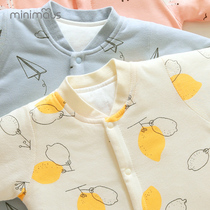 Baby jumpsuit baby clothes warm cotton padded 3-6 months climbing clothes cotton pajamas autumn and winter clothes