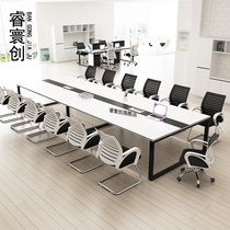 Conference table long table simple modern 4 long bar negotiation one table four chairs 10 people simple library reading table creativity 8