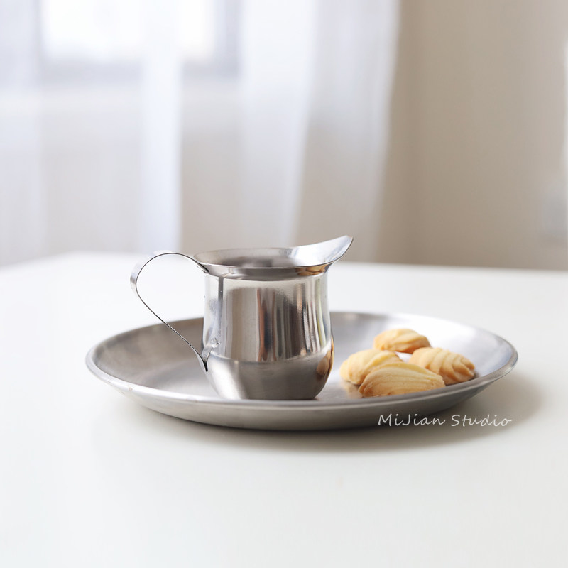 Mijian stainless steel small milk cup mini with handle milk cup small metal coffee plus milk cup small capacity milk can cup