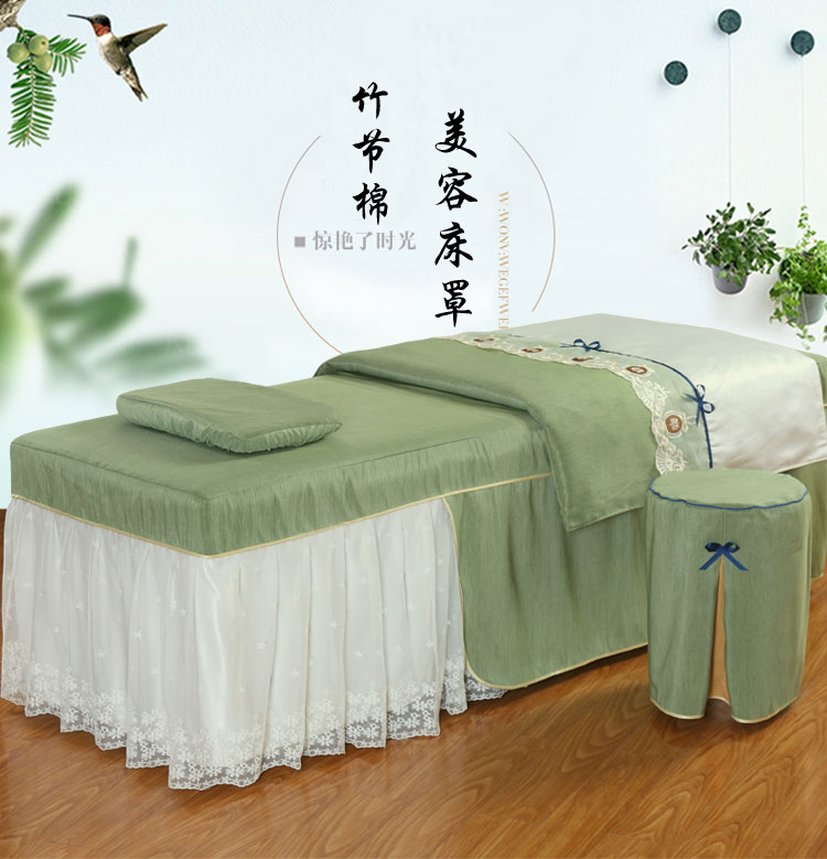 Vẻ đẹp trải giường bốn bộ cotton cao cấp Châu Âu nhỏ sang trọng beauty salon đặc biệt giường massage bìa set mùa hè đơn giản