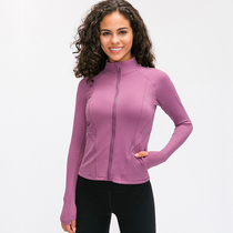 Clearance LULU yoga suit coat womens sports quick-drying slim stand neck running fitness long sleeve sports coat clearance
