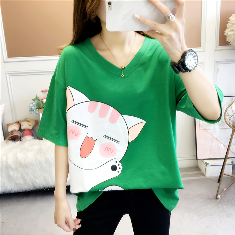 Pregnant Woman Fashion Blouse Summer Dress T SHORT SLEEVE T-SHIRT WOMAN LOOSE SHORT AND HALF SLEEVE SUMMER PURE COTTON BLACK WHITE TIDE MOTHER T-SHIRT