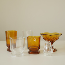 Cosmic Japanese imported Hiroda Nitrate Showa Retro Glass Japanese Cup Ice Cream Bowl Milk Tank