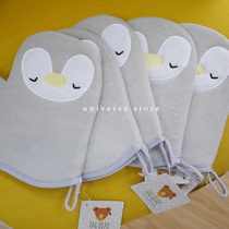 Korean TAG BEAR cute penguin wipe back bath gloves cartoon children rub bath