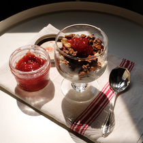 Japanese Toyo Sasaki yogurt cup HS creative tea wine Juice Cup home with feet transparent glass