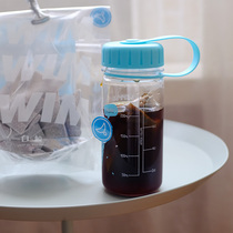 Korean LittleMarket fresh candy color cartoon hand Cup can carry water cup cold coffee cup with scale