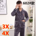 Thêm chất béo để tăng mã mùa đông mã thêm lớn dầy flannel đồ ngủ mens mỡ cha phep oversized 300 pounds 6XL 