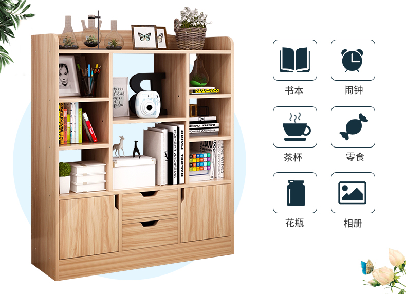 Ou Yilang Tủ sách đơn giản Sàn sách Tủ sách đơn giản hiện đại Kệ sách Nhà nhỏ Tủ sách Kinh tế - Kệ kệ giày dép