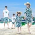 Quần áo cha mẹ trẻ em gia đình bốn gia đình áo thun ngắn tay phù hợp với mẹ và con gái váy bên bờ biển mùa hè năm 2020 mùa hè - Trang phục dành cho cha mẹ và con