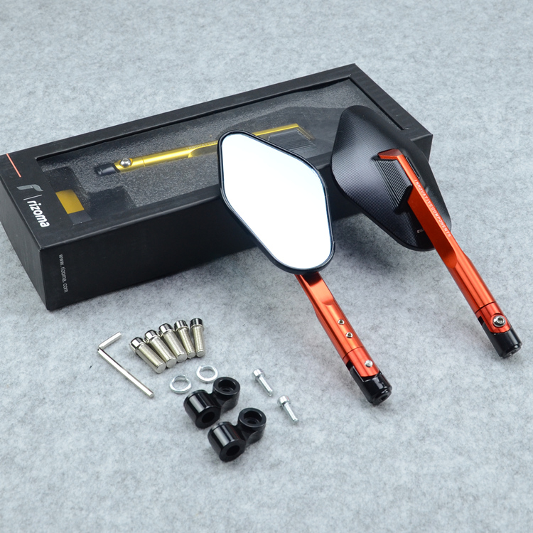 Phụ kiện xe máy CNC hợp kim nhôm chất lượng cao gương nhỏ gương chiếu hậu quái vật Gương dài - Xe máy lại gương gương xe dream thời trang