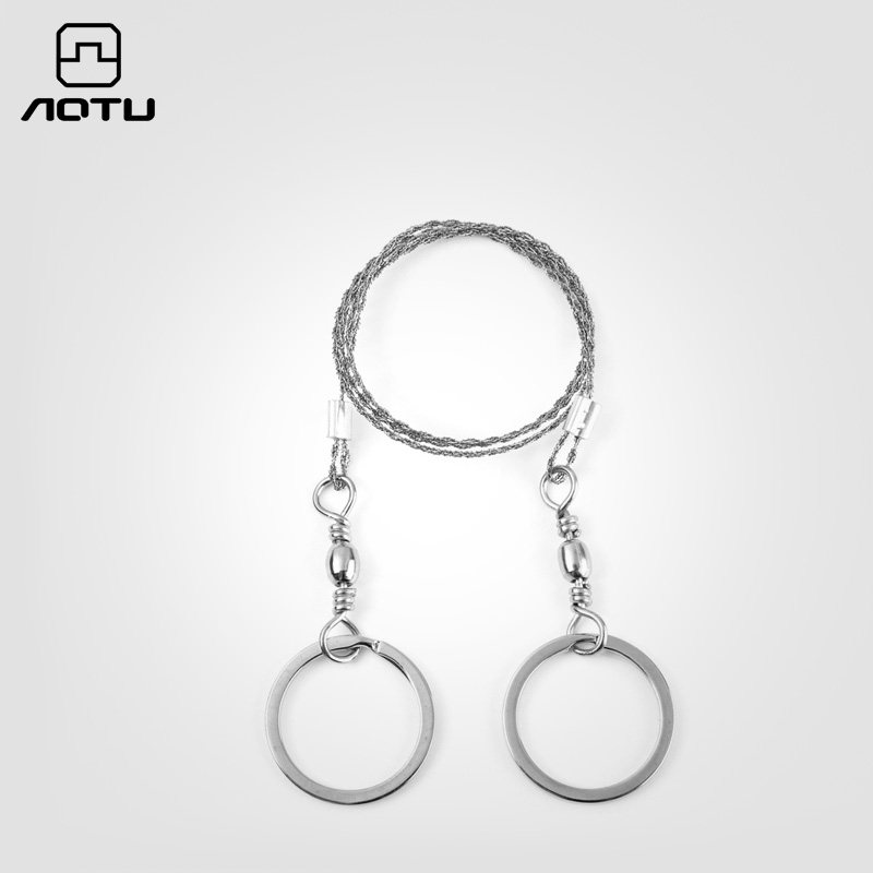 Bump outdoor 360-degree four-strand multi-functional wire saw outdoor life-saving wire saw steel ring handle survival equipment
