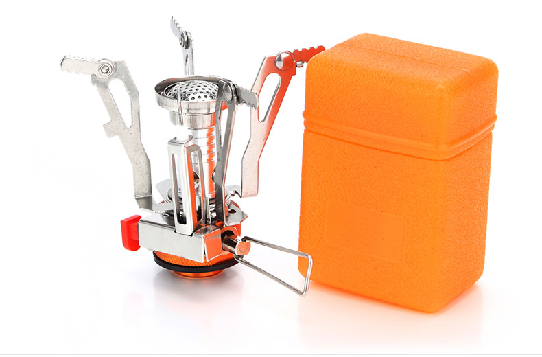 Đầu bếp lõm ngoài trời mini Đầu bếp có thể đóng mở ngoài trời bếp lò bếp gas với đánh lửa điện tử - Bếp lò / bộ đồ ăn / đồ nướng dã ngoại bếp gas mini nhỏ gọn