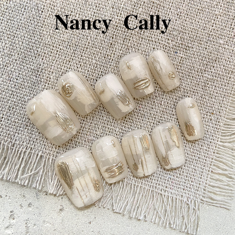 【White on White】Gradient Niche Design ins Style Handmade Wearable Nails High-End Commuting Style Purely Handmade
