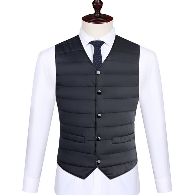 Autumn and winter new style down cotton vest men's business bottoming slim vest body-fitting waistcoat warm liner vest