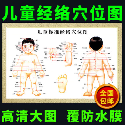 艾灸小儿推拿穴位图诊所儿童标准经络人体穴位