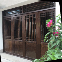 Dongyang wood carving antique doors and windows solid wood flower grid partition screen new Chinese flower window log grille carved door customization