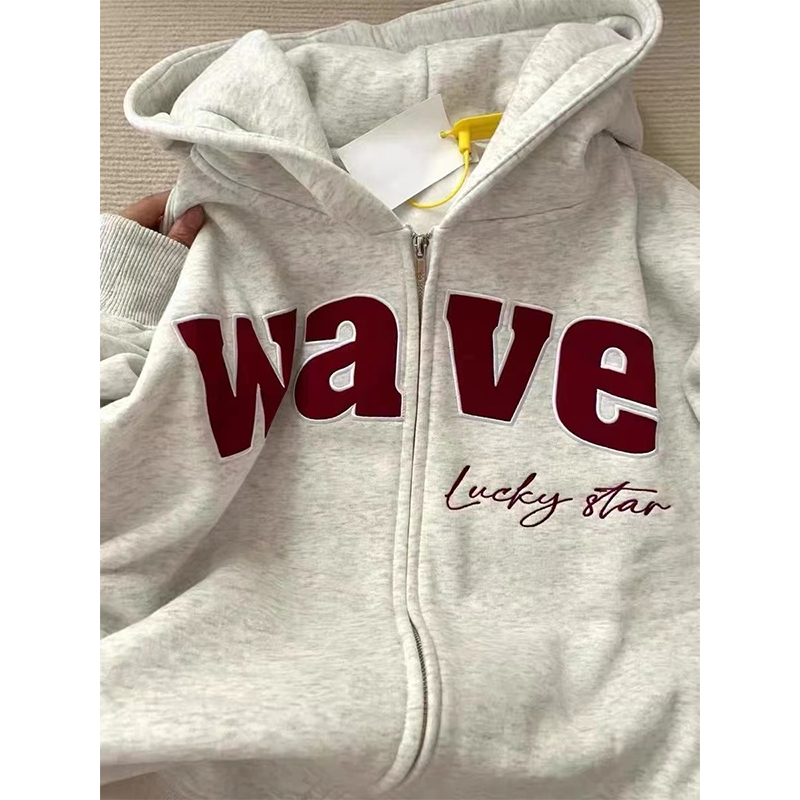 Brand Surplus Export Stock from Store Closures~ Hooded Lightweight Cardigan Sweatshirt for Men and Women, Fleece-Lined and Thickened Jacket, Ins Style