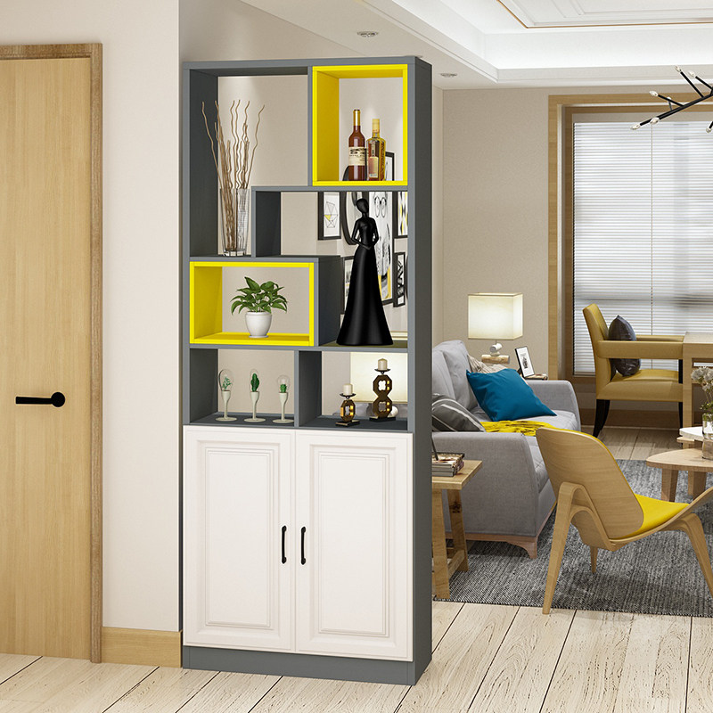 Entrance cabinet living room compartment cabinet solid wood wine cabinet modern minimalist entry screen shoe cabinet integrated small apartment rack