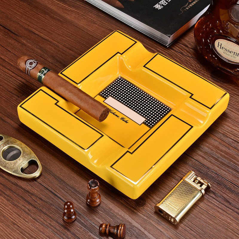 CIGARLOONG キューバ産葉巻灰皿 - クリエイティブなセラミック製高級モダンオフィス灰皿