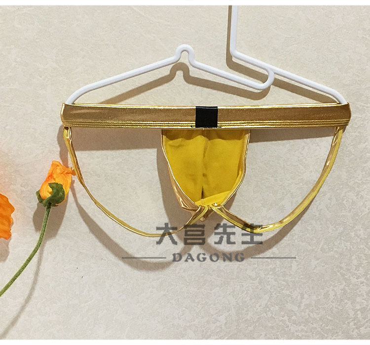 Quần lót nam Quần đôi Quần da Thong Quần nam T Quần Hông Túi lớn Túi rỗng Rò rỉ PP Men Thongs quần chip nữ