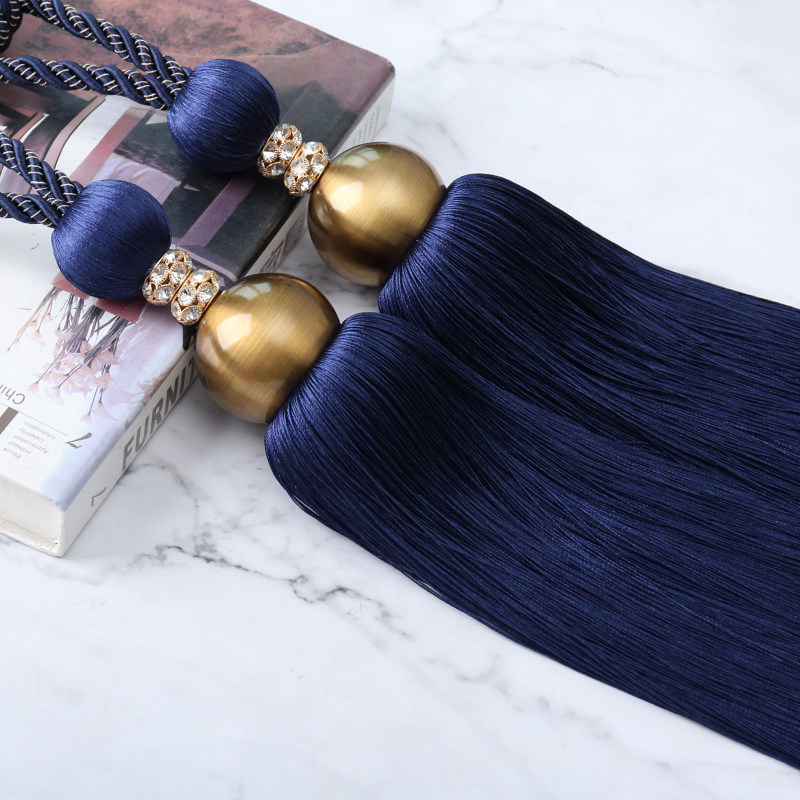 Eurostyle Curtains Strap Tie-rope Living room curtains Zoned with bunches Extravagant Curtains Hanging Balls Tied Ball Flow Susling Decorations