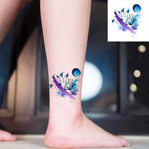 Color Nine-Tailed Fox ink painting version of men and womens collarbone wrist ankle small picture simulation waterproof durable tattoo patch charm
