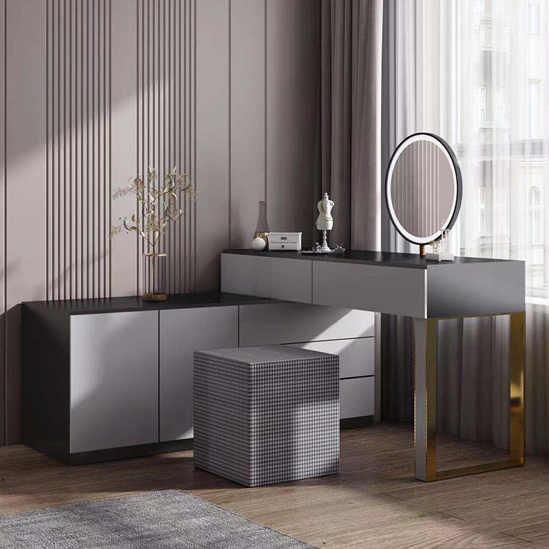 Minimalist dresser light extravagant and versatile small family type telescopic and integrated make-up table desk TV combo cabinet-Taobao