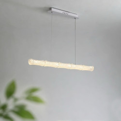 Italian-Style Light Luxury Restaurant Chandelier, Modern Minimalist Dining Room Table Bar Counter Long Strip Designer Resin Lighting Fixture