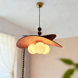 Vintage Restaurant Chandelier, French Retro Bedroom, Study, Bar, Dining Room, Potato Chip Magic Bean Lamp, Japanese-Style Rattan Lamp for Guesthouses