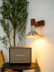Vintage Bedside Lamp for Bedroom, Retro Bauhaus Solid Wood Living Room Study Rotatable Reading Lamp, Corridor Aisle Wall Lamp