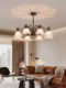 French Retro Floral Projection Living Room Chandelier American Style Internet Celebrity Atmosphere Elegant Bronze Bedroom Room Lighting Fixtures
