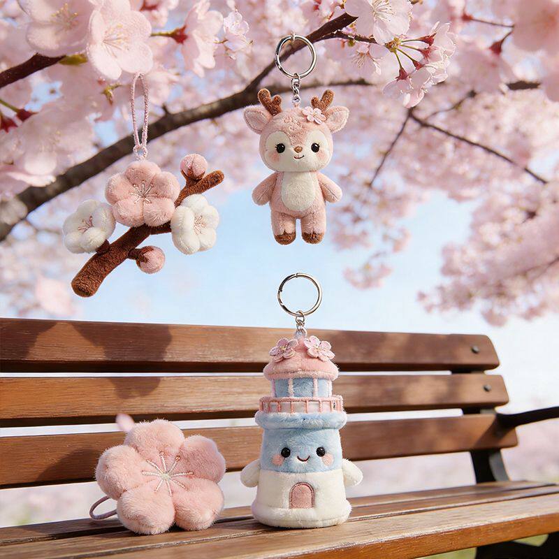 Оригинальная серия Cherry blossom целебная плюшевая кукла кулон брелок для ключей милая девушка подарок для подруг украшение школьной сумки