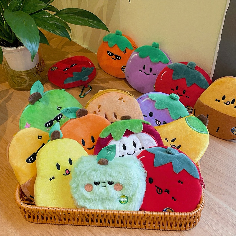 Original Happy Potato Coin Purse Fruit and Vegetable Plush Storage Bag Cute Bag Pendant Earphone Lipstick Card Holder