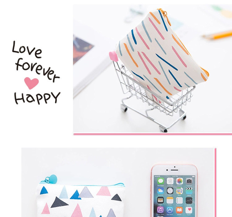 Thời trang Hàn Quốc Harajuku nhỏ tươi vải xu ví nữ mini thay đổi túi lưu trữ phim hoạt hình sáng tạo túi chìa khóa