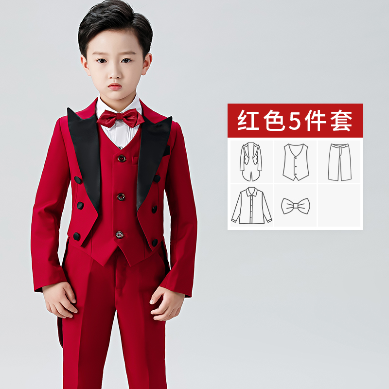 Trẻ em ăn mặc cậu bé tuxedo hoa trẻ em phù hợp với phù hợp với đàn piano cưới chủ showsuit showsuit.