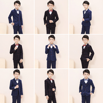Children's suit flower dress suit boys' suit three-piece set English handsome host piano costume