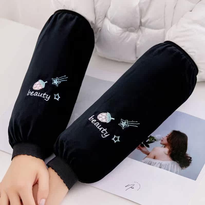 Women's winter sleeves fashion work long flannelette sleeves resistant to dirt and wear-resistant students cute sleeves new