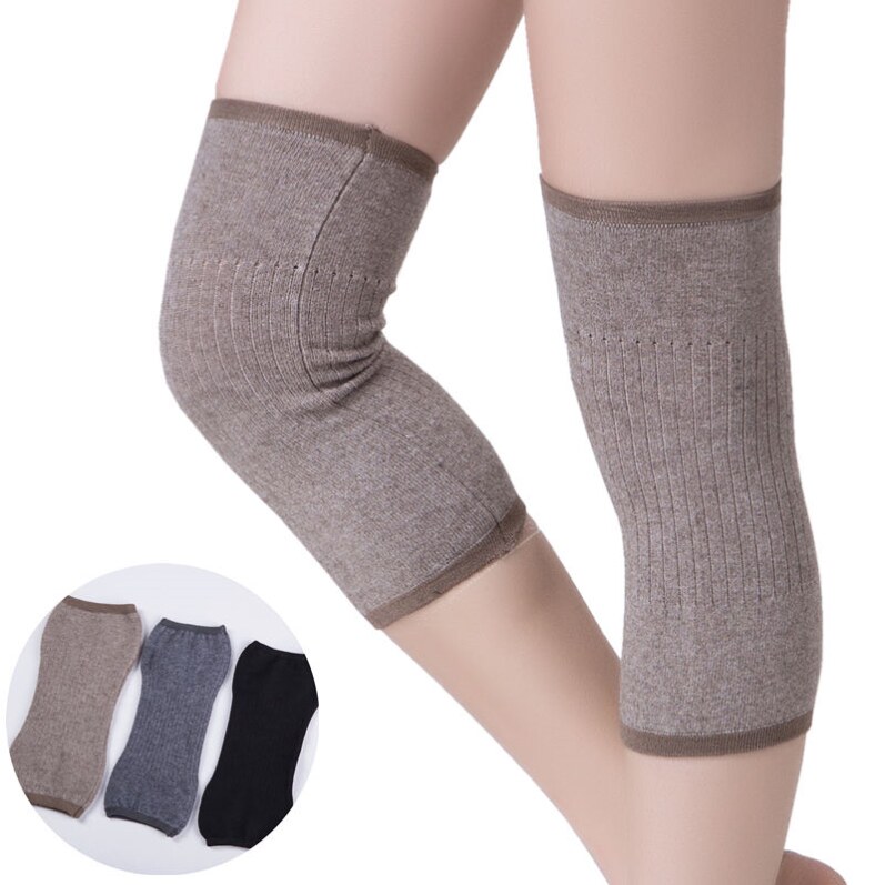 Knee sheath long section plus velvet warm elastic knee pad men and women air-conditioned room cold-proof autumn without trace old cold legs
