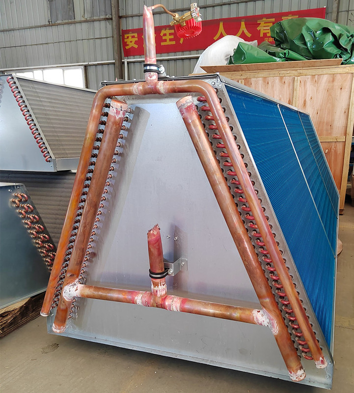 Air Conditioning Unit Evaporator Finned Copper Tube Radiator Water Air Conditioning Module Chiller V-Shaped Condenser Evaporator
