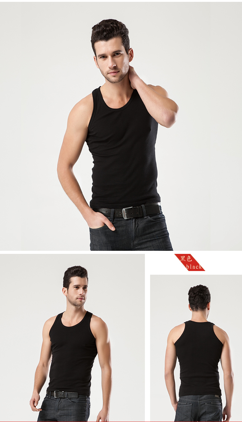 Áo vest nam cực nam cotton trẻ trung Thể thao áo len trắng tay không tay chạm đáy mùa hè thoáng khí áo lót nam